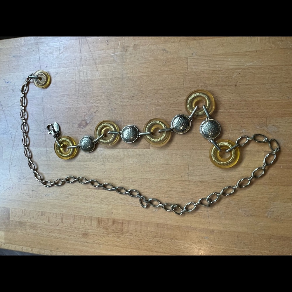 Chicos adjustable designer chain waist belt